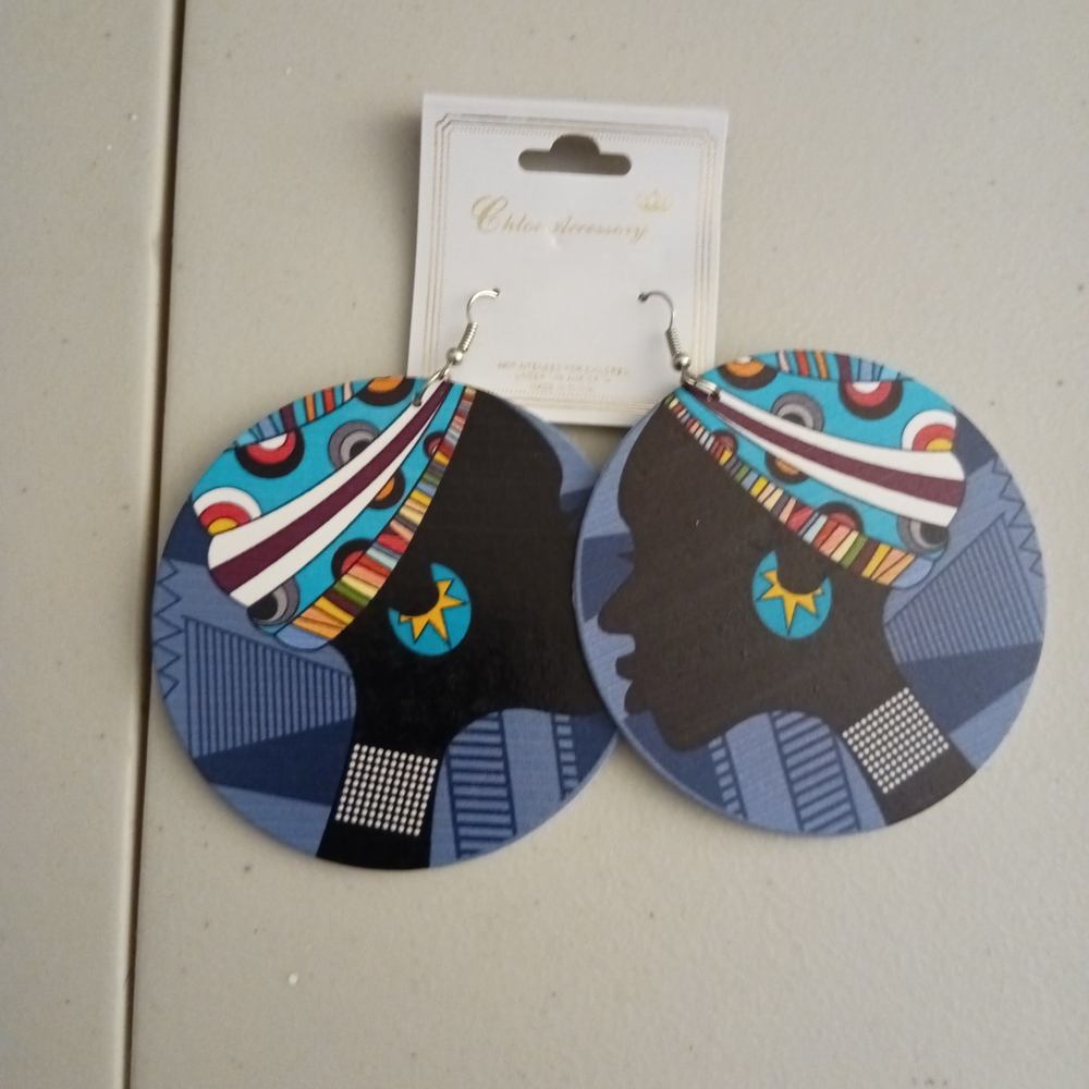 Blue and Black Earrings